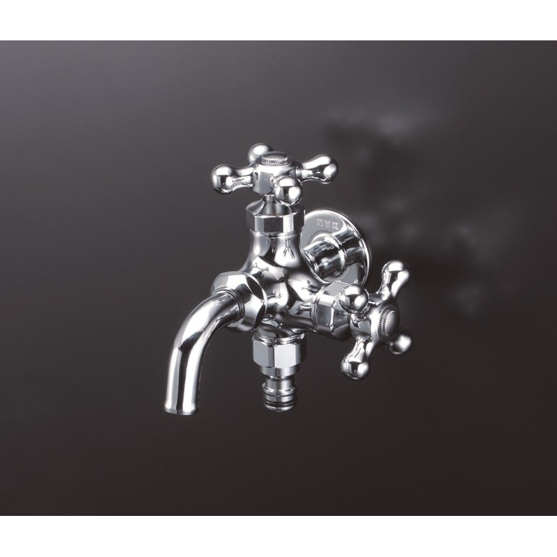 KVK 2302190 ホース接続ニップル二口横水栓 K124CSPJ 1個（ご注文単位1個）【直送品】