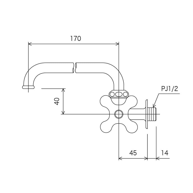 KVK 2300070 横自在水栓 レトロピアン付 K10C 1個(ご注文単位1個)【直送品】