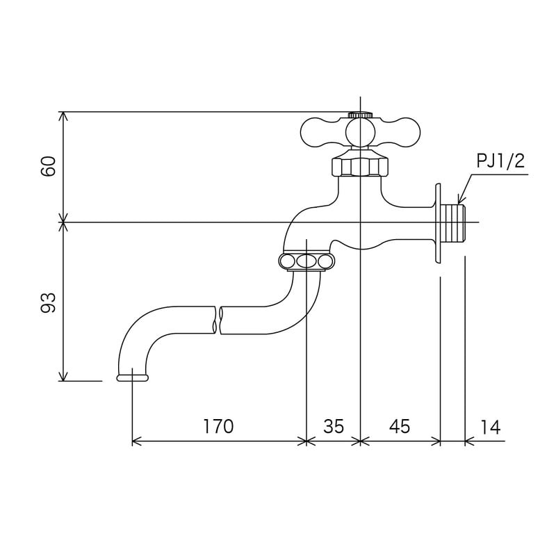 KVK 2300030 自在水栓 レトロピアン付 K3C 1個（ご注文単位1個）【直送品】