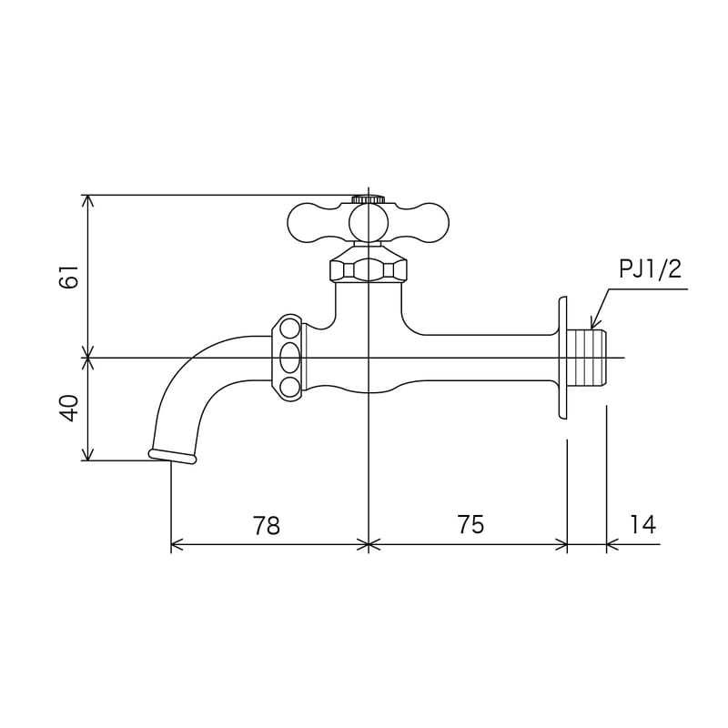 KVK 2300177 ガーデニング水栓 K125D 1個(ご注文単位1個)【直送品】