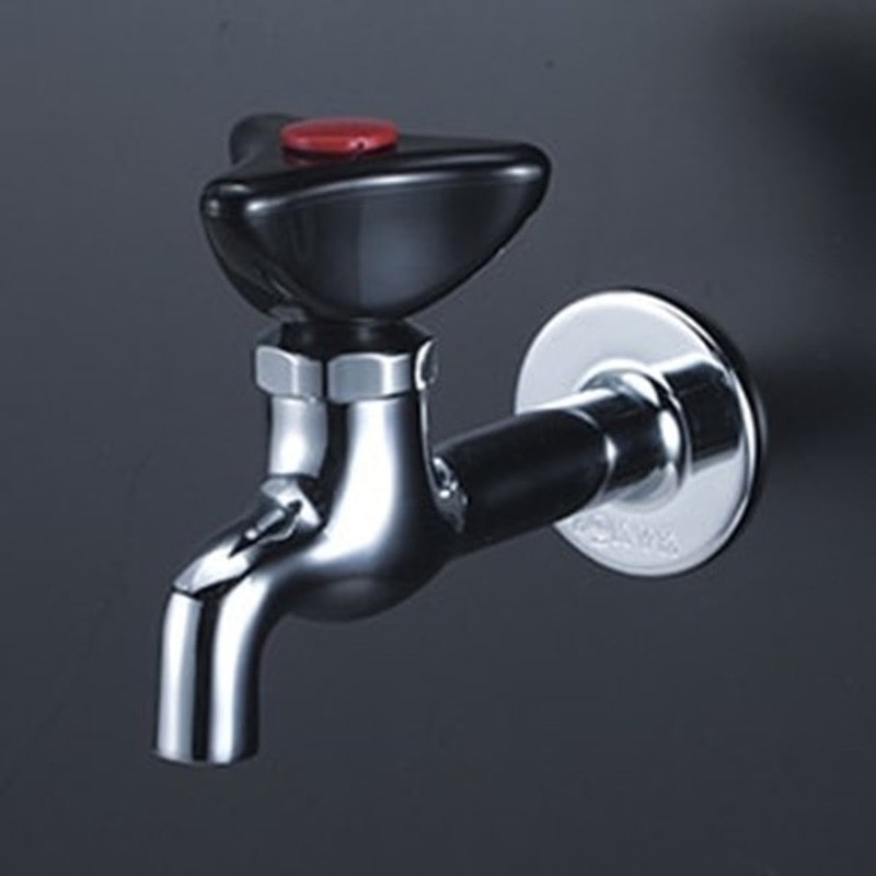 KVK 2302684 赤キャップ付 胴長横水栓樹脂ハンドル仕様 K2LR 1個（ご注文単位1個）【直送品】