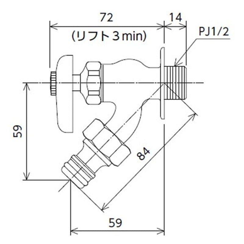 KVK 2302729 寒屋外ホース接続ニップル付散水栓 K8SPZ 1個(ご注文単位1個)【直送品】