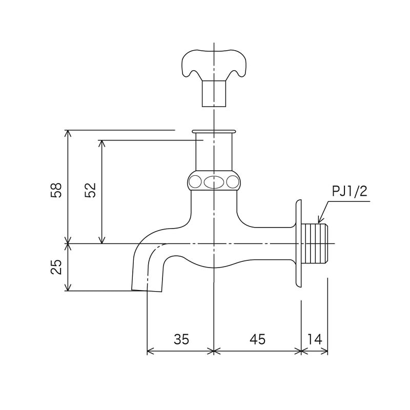 KVK 2300020 キー式横水栓 K1Q 1個(ご注文単位1個)【直送品】