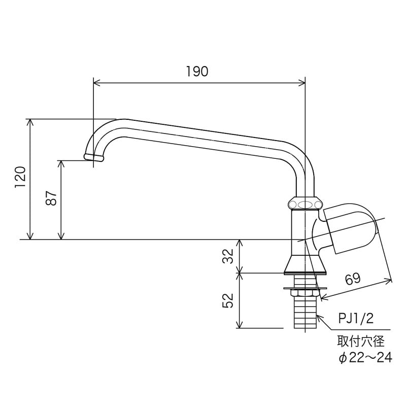 KVK 2300089 立自在水栓 節水チップ内蔵 K16NDE 1個(ご注文単位1個)【直送品】