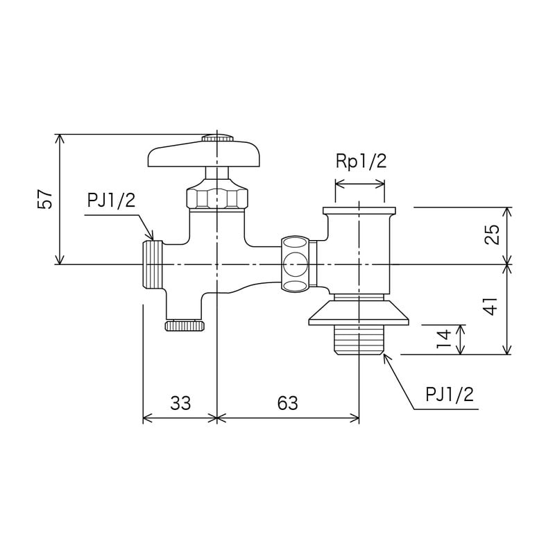 KVK 2300107 分岐水栓 水抜き付 ユニオン無 K19WU4 1個(ご注文単位1個)【直送品】