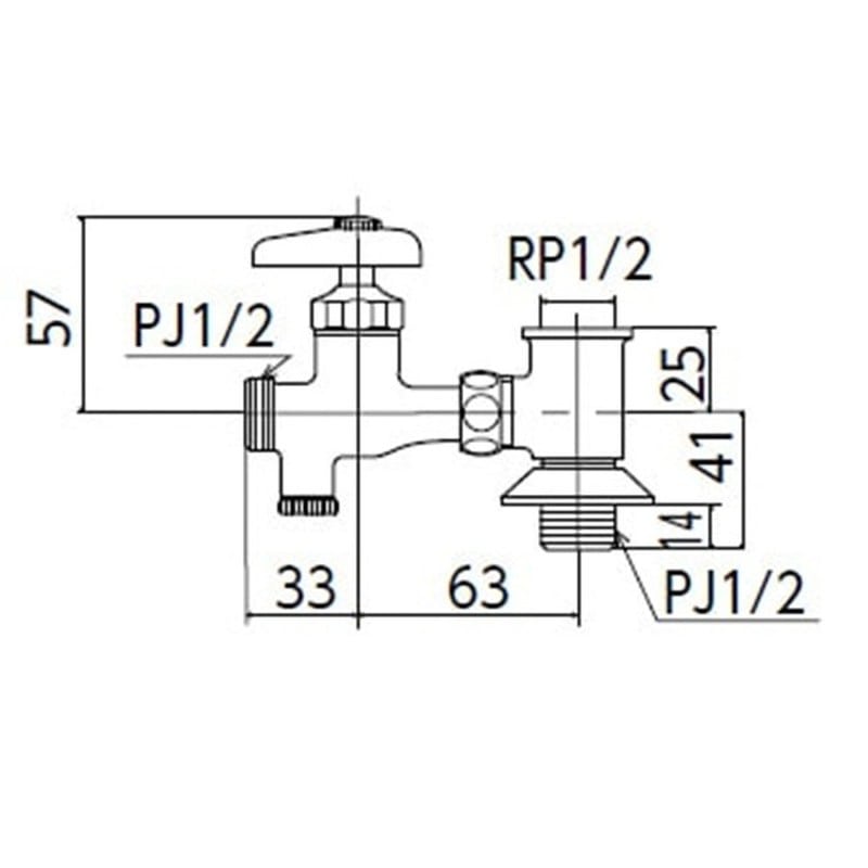 KVK 2302763 分岐水栓 水抜付 ユニオンナット無 K19WU4 1個(ご注文単位1個)【直送品】