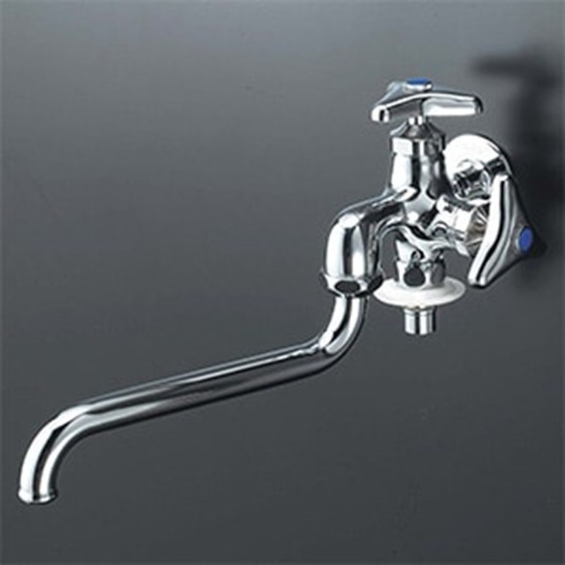 KVK 2302767 寒二口自在水栓ツバ付ワンタッチニップル付 K21BNZ 1個（ご注文単位1個）【直送品】