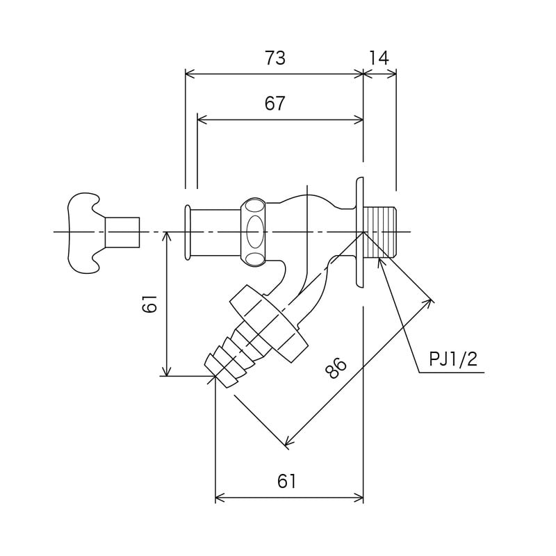 KVK 2300067 寒 キー式散水栓 K8QZ 1個(ご注文単位1個)【直送品】
