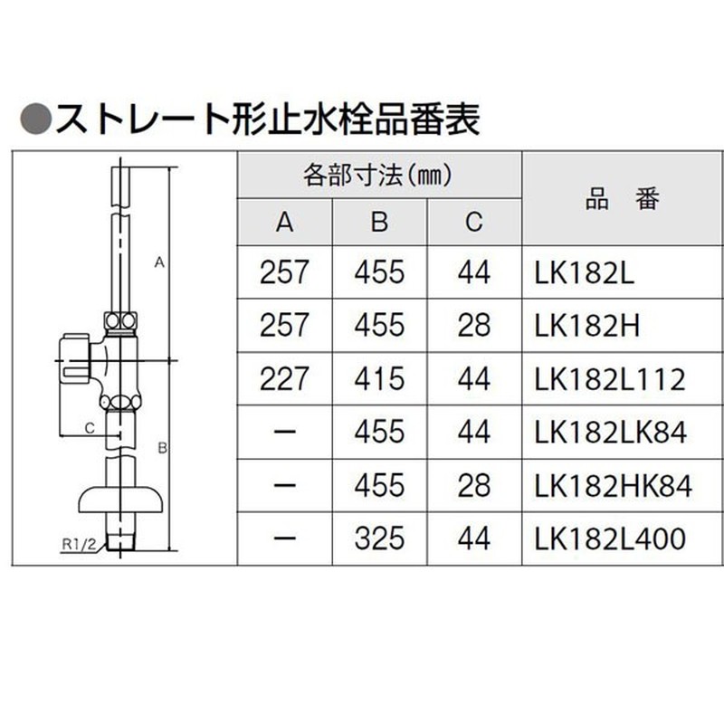 KVK 2300914 ストレート止水栓ステンレス給水管 LK182L112 1個(ご注文単位1個)【直送品】