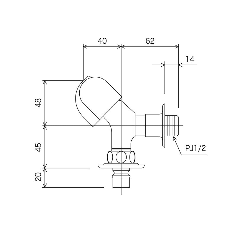 KVK 2300164 洗濯水栓 ツバニップル付 K117YBN 1個(ご注文単位1個)【直送品】