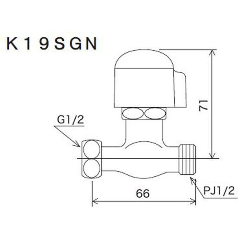 KVK 2300101 分岐止水栓G1/2とめるぞう K19SGN 1個（ご注文単位1個）【直送品】