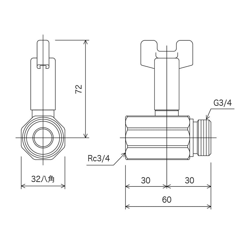 KVK 2300198 ボールバルブ20首長ハンドル仕様 K155L-20 1個(ご注文単位1個)【直送品】