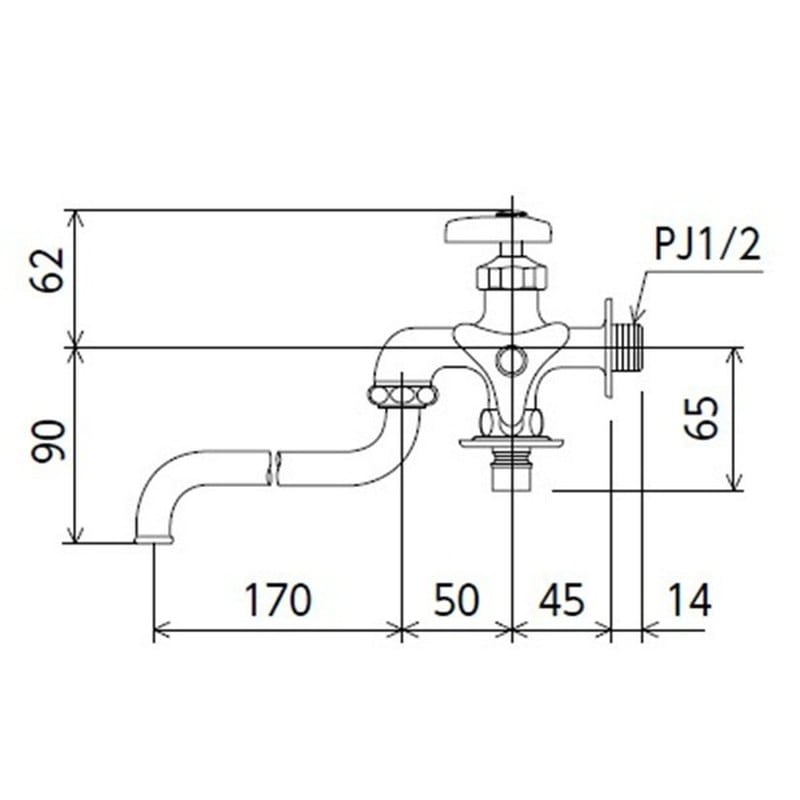 KVK 2302766 二口自在水栓ツバ付ワンタッチニップル付 K21BNJ 1個(ご注文単位1個)【直送品】