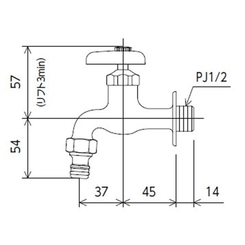 KVK 2302716 屋外ホース接続ニップル付横水栓 K4SPJ 1個（ご注文単位1個）【直送品】