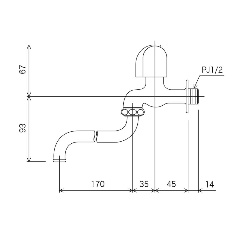 KVK 2300031 自在水栓 節水チップ内蔵 K3E 1個(ご注文単位1個)【直送品】