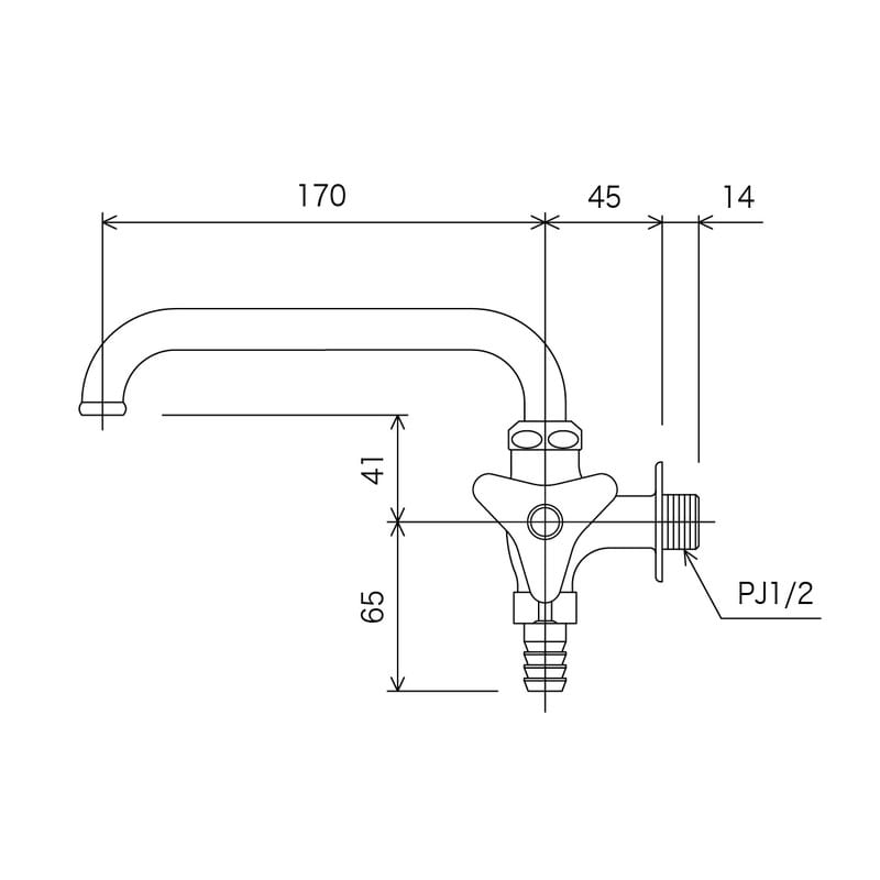 KVK 2300095 寒 二口自在水栓 K18Z 1個（ご注文単位1個）【直送品】