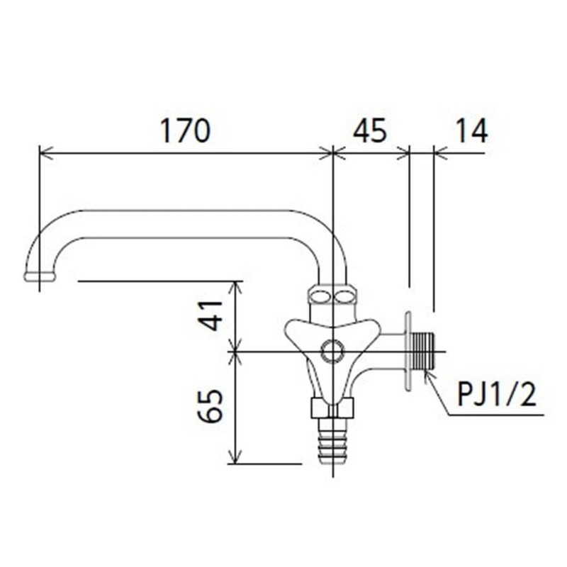 KVK 2302762 寒二口自在水栓 K18Z 1個（ご注文単位1個）【直送品】