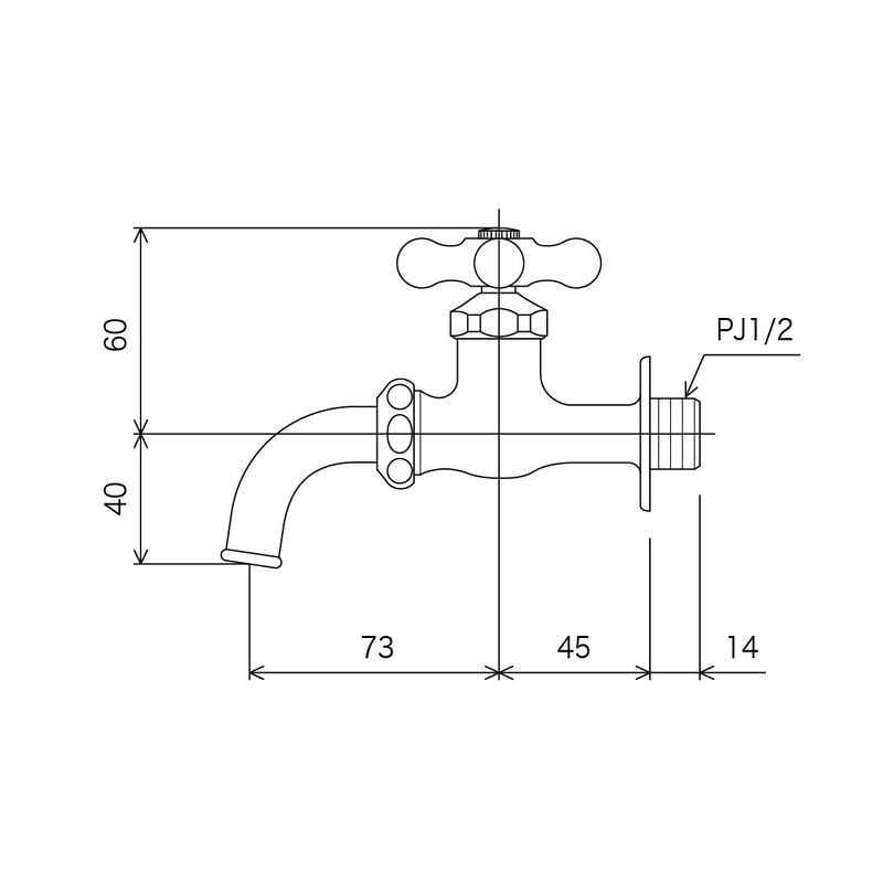 KVK 2300084 吐水回転水栓 レトロ付 K11C 1個(ご注文単位1個)【直送品】