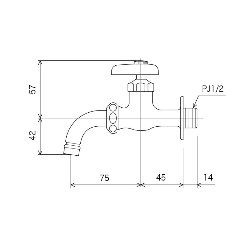 KVK 2300124 寒吐水回転給水栓ワンタッチN K34BZ 1個（ご注文単位1個）【直送品】