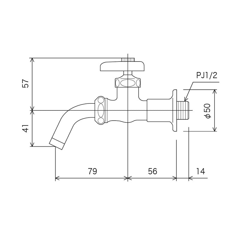 KVK 2300142 送座吐水回転水栓 K111 1個（ご注文単位1個）【直送品】