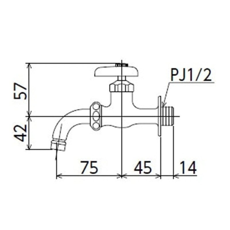 KVK 2302773 吐水口回転給水栓 ノズル付 K34B 1個（ご注文単位1個）【直送品】
