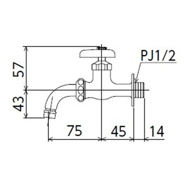 KVK 2302776 寒吐水口回転給水栓 ノズル付 K34BZ 1個(ご注文単位1個)【直送品】