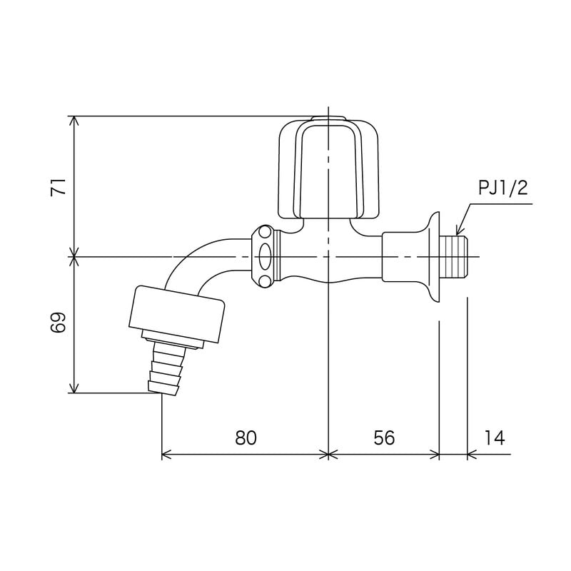 KVK 2300147 自動接手横水栓 カプラ式 K111GJ 1個(ご注文単位1個)【直送品】