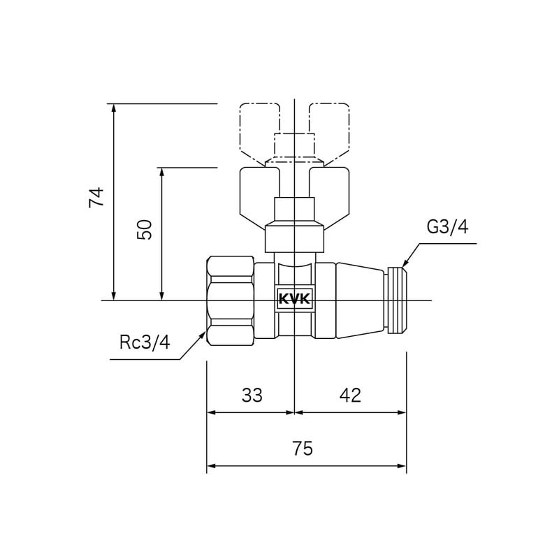 KVK 2300192 逆止弁ボールバルブ20雌雄 K141-20 1個(ご注文単位1個)【直送品】