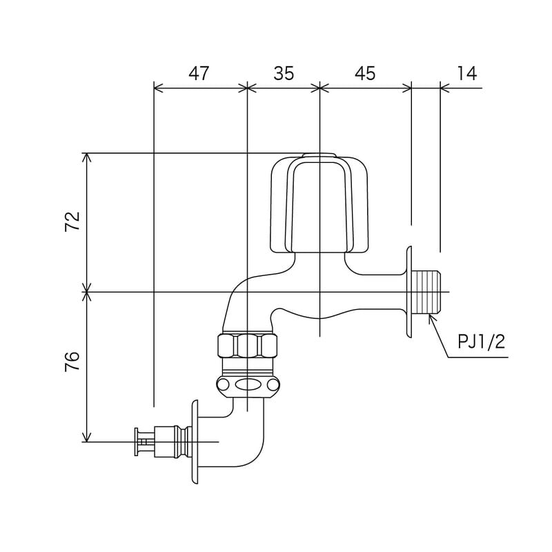 KVK 2300188 洗濯水栓とめるぞう 止水 K132Y 1個(ご注文単位1個)【直送品】