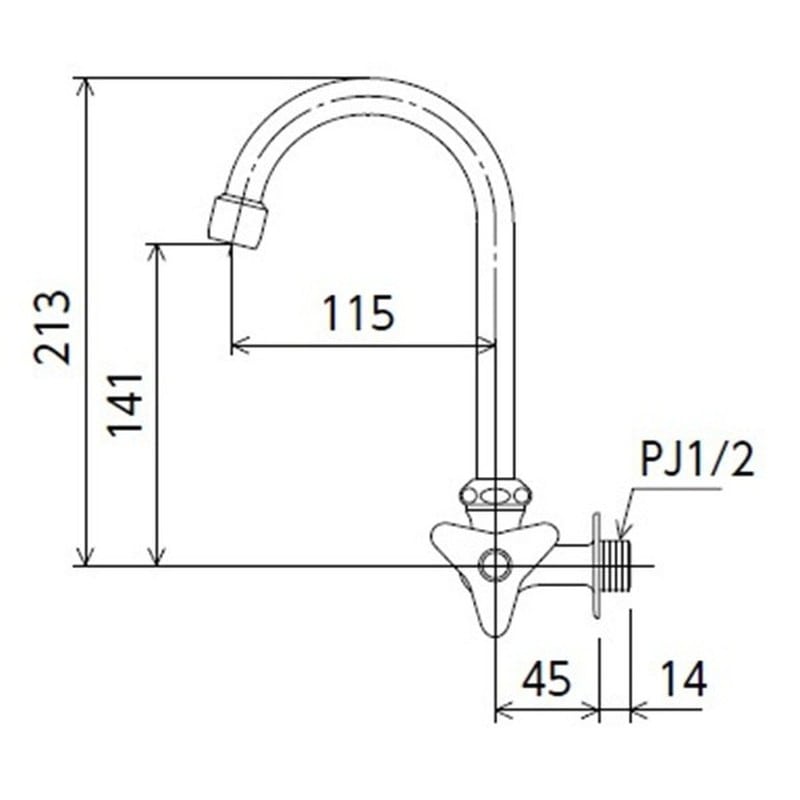 KVK 2302736 横形自在水栓 K10SSF 1個(ご注文単位1個)【直送品】