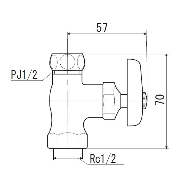 KVK 2302645 ストレート形止水栓 本体 ビス止 K31-P5 1個(ご注文単位1個)【直送品】