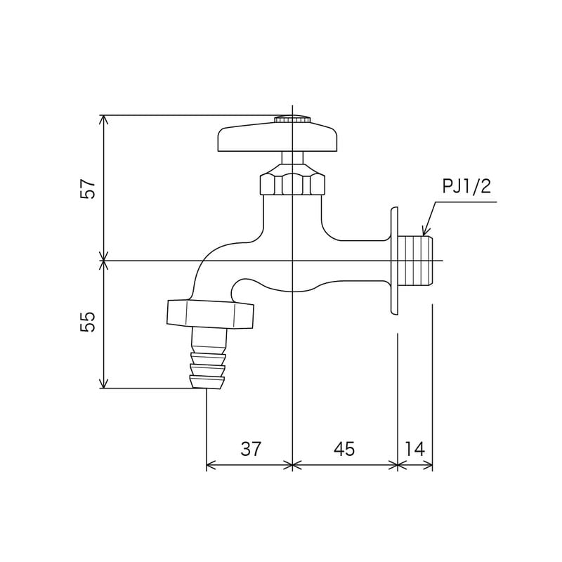 KVK 2300040 寒 カップリング横水栓 K4Z 1個(ご注文単位1個)【直送品】