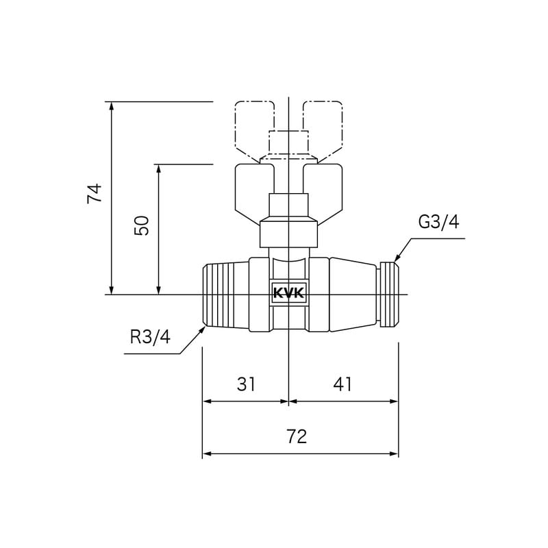 KVK 2300190 逆止弁ボールバルブ20雄雄 K140-20 1個（ご注文単位1個）【直送品】