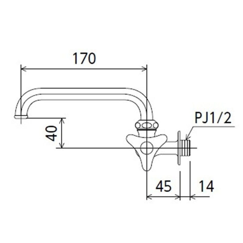 KVK 2302733 横形自在水栓 青キャップ付樹脂ハンドル仕様 K10L 1個（ご注文単位1個）【直送品】