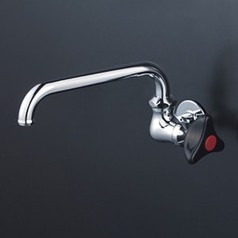 KVK 2302734 横形自在水栓 赤キャップ付樹脂ハンドル仕様 K10LR 1個（ご注文単位1個）【直送品】