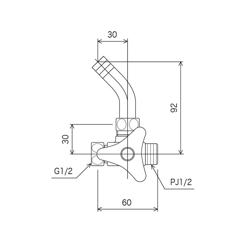 KVK 2303459 アングルホーム水栓 K109J 1個(ご注文単位1個)【直送品】
