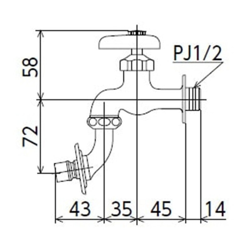 KVK 2302694 寒横水栓ツバ付ワンタッチノズル付 K3BNZ 1個(ご注文単位1個)【直送品】