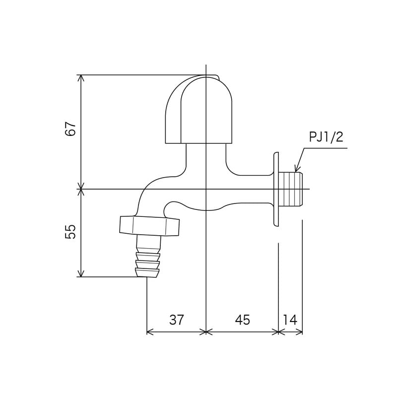 KVK 2300045 寒カップリング横水栓節水チップ内蔵 K4EZ 1個(ご注文単位1個)【直送品】
