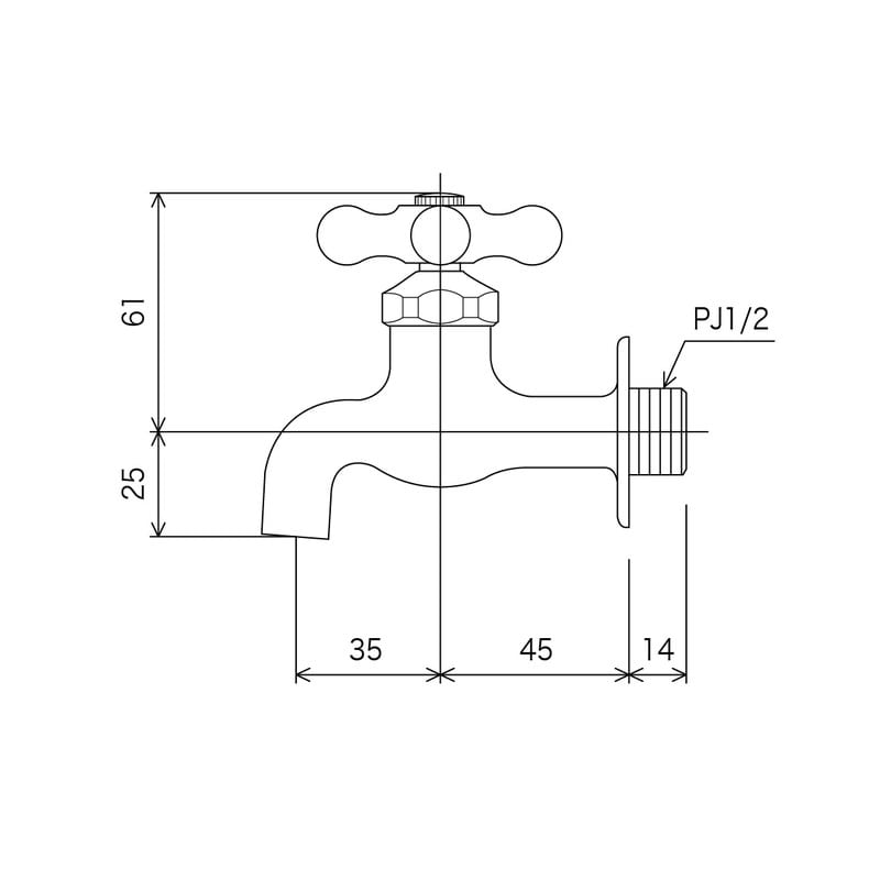 KVK 2300018 横水栓 レトロピアン付 K1C 1個(ご注文単位1個)【直送品】