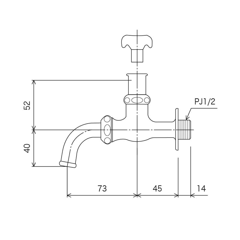 KVK 2300086 キー式吐水回転水栓 K11Q 1個（ご注文単位1個）【直送品】