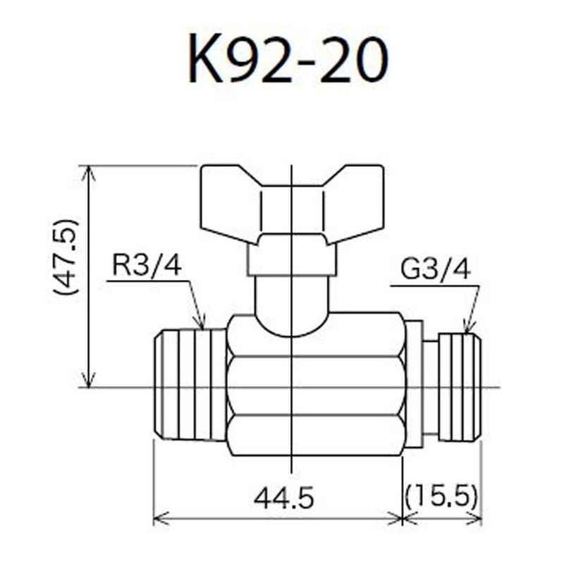 KVK 2300138 ボールバルブ20 K92-20 1個(ご注文単位1個)【直送品】