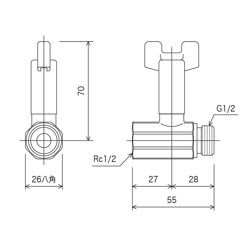 KVK 2300197 ボールバルブ13首長ハンドル仕様 K155L 1個（ご注文単位1個）【直送品】