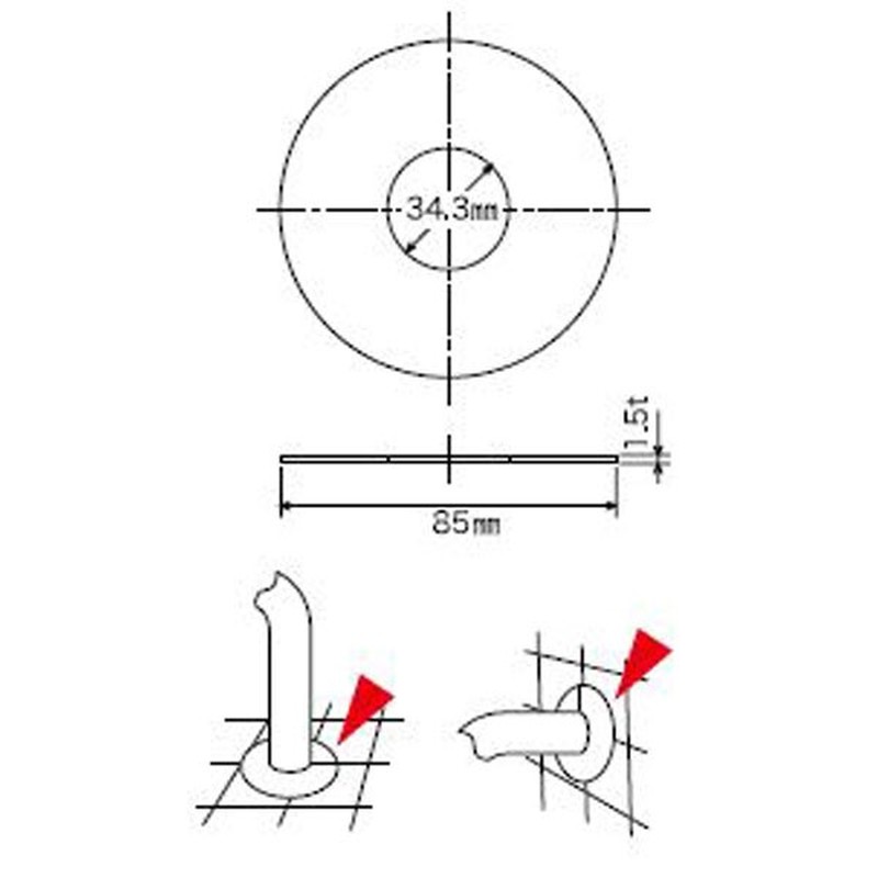 KVK 2301600 化粧プレート 粘着テープ付 PZY10 1個(ご注文単位1個)【直送品】