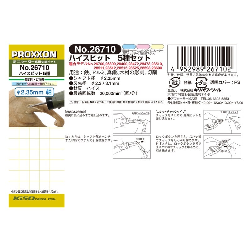 PROXXON 428299 ハイスビット5種セット #120120 1個(ご注文単位1個)【直送品】