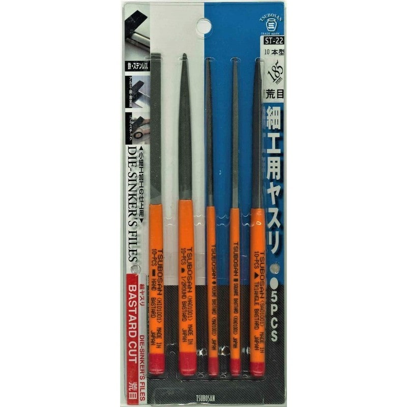 TSUBOSAN 4352850 細工用ヤスリセット 荒目 10本型 ST-22 1個（ご注文単位1個）【直送品】