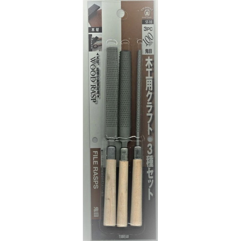 TSUBOSAN 4352900 木工用クラフトヤスリ3種セット 平/半丸/丸 ST-10 1個(ご注文単位1個)【直送品】
