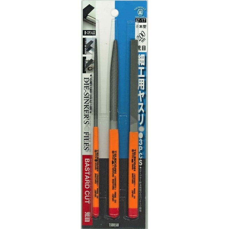 TSUBOSAN 4352846 細工用ヤスリセット 平/半丸/丸 荒目 8本型 ST-17 1個(ご注文単位1個)【直送品】