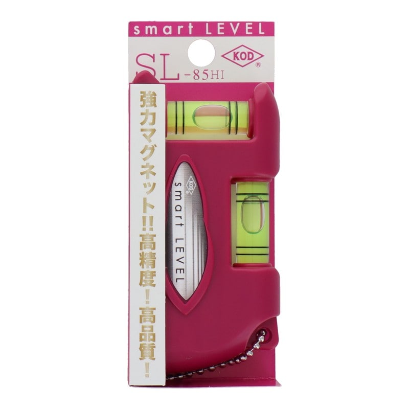 アカツキ製作所 4348758 水平器 スマートレベル ピンク SL-85HI 1個（ご注文単位1個）【直送品】