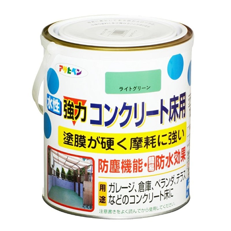 アサヒペン 901037 水性コンクリート床用 1.6L ライトグリーン 1個（ご注文単位1個）【直送品】