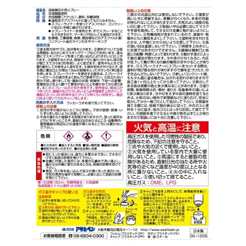 アサヒペン 901986 道路線引き用SP細線用 400ml 白 1個(ご注文単位1個)【直送品】